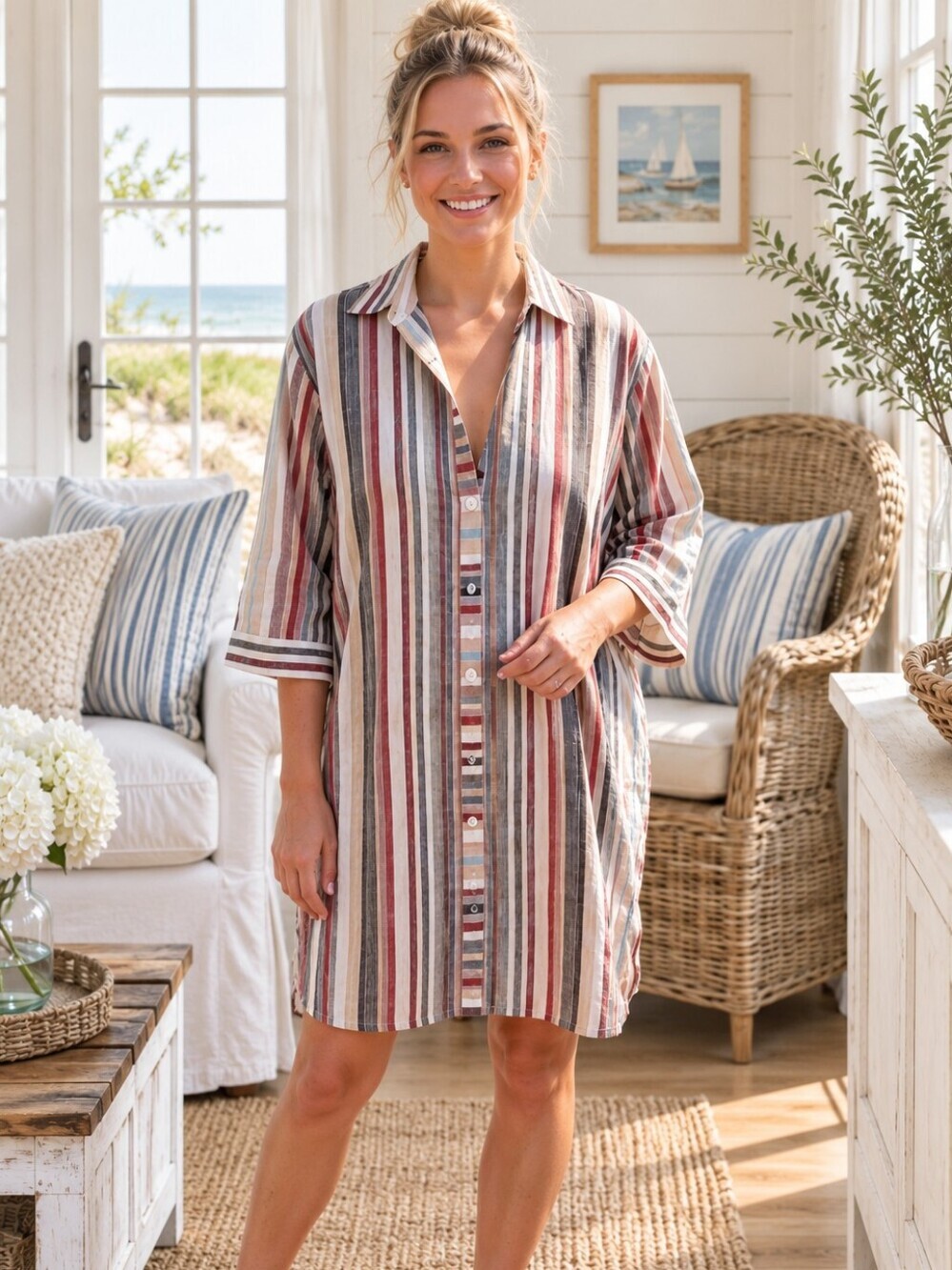 Natural Life Dress Shift Shirt Dress